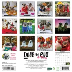 Willow Creek Press 12"x12" 2026 Doug the Pug and Dory Wall Calendar