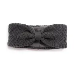 MUK LUKS Women's Crosshatch Headband Accessories, Grey Heather, One Size