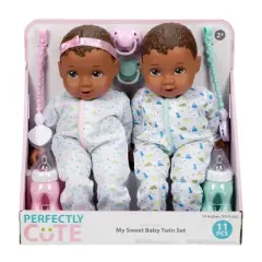 Perfectly Cute Boy Girl Twins Dark Brown Hair - Dark Brown Eyes