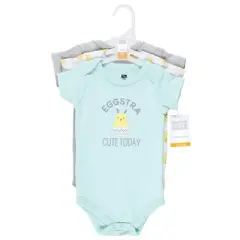 Hudson Baby Unisex Baby Cotton Bodysuits, Eggstra Cute