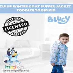Bluey Bingo Winter Coat Puffer Jacket Little Kid to Big Kid
