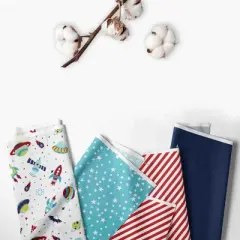 Bacati - Airspace Aqua Navy Green Red 4 pc Toddler Bedding Set