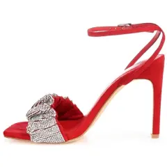 Journee Collection Womens Arlette Tru Comfort Foam Open Toe High Stiletto Pumps Red 7.5