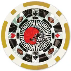 MasterPieces Casino Style 20 Piece 11.5 Gram Poker Chip Set NFL Cleveland Browns Gold Edition