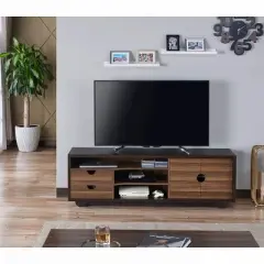 Jubu Open Shelf TV Stand for TVs up to 60" Wenge - miBasics