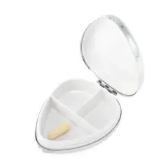 Unique Bargains 3 Compartments Pill Case Silver Tone 1 Pc