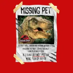 Boy's Jurassic Park T. Rex Missing Pet T-Shirt