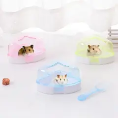 Hamster bathroom toys, five-star entrance transparent bathtub, golden bear red five-star bathroom sand shovel sand bathroom