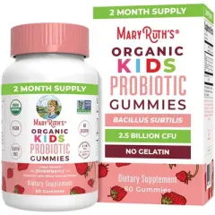 MaryRuth's Kids Probiotic Gummies, Strawberry, Org, 60 ct