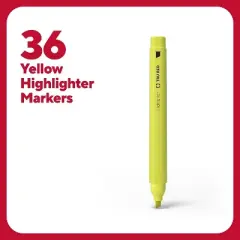TRU RED Pocket Highlighter with Grip Chisel Tip Yellow 36/Pack TR54582