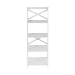 Hastings Home Ladder Bookcase X Back Frame, White