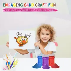 4E's Novelty 16.5 lb Colored Sand for Crafts &ndash; 12 Vibrant Sand Art Colors 22 oz Each, Non-Toxic Craft Sand with Storage, Classroom & Kids Supplies