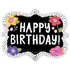 LoonBalloon 30 Inch Flower Dots Birthday Balloon with 4 latex balloons- Festive & Colorful