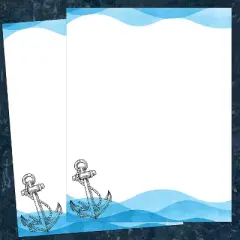 Great Papers Ocean Nautical Anchor Everyday Letterhead Multicolored 50 Sheets/Pack (2025015)