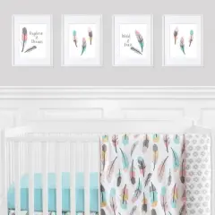 4pc Feather Art Print Set - Sweet Jojo Designs