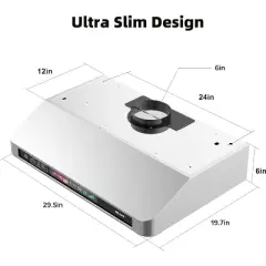 Cesicia 30-in Silver 4-speed 900CFM Under Cabinet Range Hood