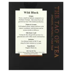 The Tao of Tea Organic Black Tea, Wild Black, 15 Pyramid Sachets, 1.32 oz (37.5 g)