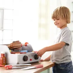 Melissa & Doug Rotisserie and Grill Wooden Barbecue Play Food Set (24pc)