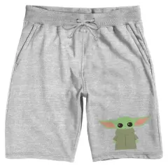 Grey Mens Star Wars Mandalorian Baby Yoda Sleep Pajama Shorts
