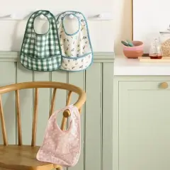Water Resistant Bibs - 3pk - Floral/Checkerboard - Cloud Island&trade;
