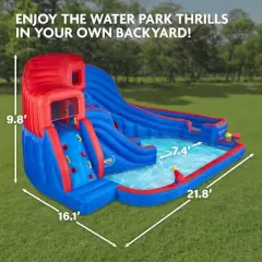 Sunny & Fun Inflatable Kids Backyard Water Slide Park w/Slides & Pool