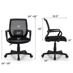 Costway Mesh Office Chair  Height Adjustable Executive Chair w/ Lumbar Support