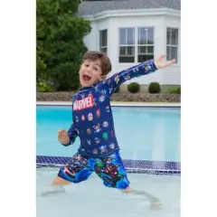 Marvel Avengers Spider-Man Captain America Hulk Thor Black Widow Black Panther Rash Guard Swim Shirt Toddler to Big Kid