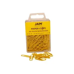 JAM Paper Colored Standard Paper Clips Small 1 Inch Yellow Paperclips 2183756B