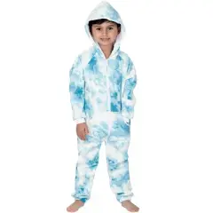 Joggies - TieDye Blue Toddler Footless Hoodie Onesie