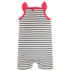 Touched by Nature Unisex Baby Organic Cotton Rompers, Poppy