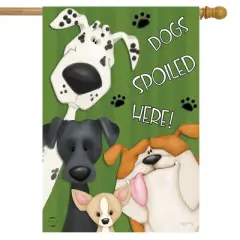 Spoiled Dogs House Flag Pets Bulldog Dalmation 28" x 40" Briarwood Lane