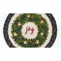 Earth Rugs Decorative Holiday Wreath Printed Round Trivet 10" Farmhouse Kitchen Accent