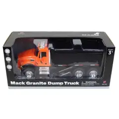 First Gear Inc 1/24 Durable Orange Plastic Mack Granite Dump Truck With Lights And Sounds