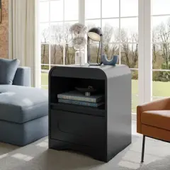 SOLACE FURNITURE Nightstand Set of 2,  Nightstand with Drawer Storage and Open Compartment for Bedroom Sofa Office