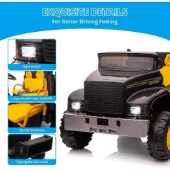 Garvee Kids Ride On Truck Car, 24V Powered Electric Vehicle Truck for Kids with Remote Control, Led Light, Music, Horn, High Low Speed