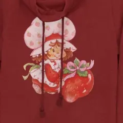 Junior's Strawberry Shortcake Watercolor Cute Berry Cowl Neck Sweatshirt