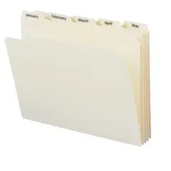 Smead Indexed File Folder Set, Monthly (Jan-Dec) Folders, Reinforced 1/5-Cut Tab, Letter Size, Manila, 12 per Set (11765)