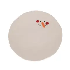 Transpac Ceramic Melted Snowman Platter for Holiday Treats Multicolor Christmas Tabletop Decor Dishwasher Safe