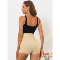 Allegra K Women's Butt Lifter Waist Trainer Body Shaper High Waisted Boyshorts Shapewear with Hooks Closure