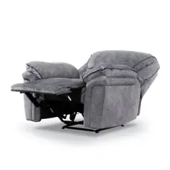 miBasics Breezenight Transitional Padded Manual Glider Reclining Chair Gray: Microsuede Upholstery, Foam Fill, Wood Frame