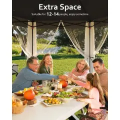 Pop Up Gazebo 13x13ft, Outside Canopy Tent with 6 Pcs Mosquito Netting, One Push Setup for Backyard Patio