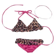 Sophia&rsquo;s Leopard Print Bikini Swimsuit for 18&rdquo; Dolls, Tan/Hot Pink