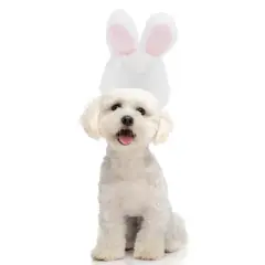 Unique Bargains Halloween Rabbit Pet Headwear White Pink 1 Pc