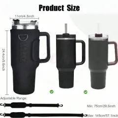 BABYYER Water Bottle Carrier Bag Fits 40 Oz Tumbler with Handle, Bottle Bag with Adjustable Shoulder Strap