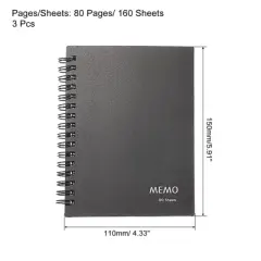 Unique Bargains A6 Hardcover Ruled Paper 80 Sheets Spiral Notebook