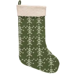 Transpac Polyester 19 in. Multicolor Christmas Plush Tree Pattern Stocking Set of 3