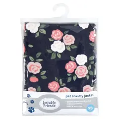 Luvable Friends Pet Thunder Anxiety Jacket, Navy Floral