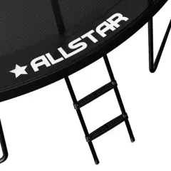 ALLSTAR 12 Ft Round Trampoline for Kids Outdoor Backyard Play Equipment Playset with Net Safety Enclosure and Ladder, 330 Lb Capacity, Black