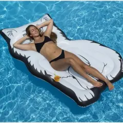 Swimline 79&rdquo; Inflatable Swimming Pool 1-Person Lounging Perfect Kitty Mattress - Black/White
