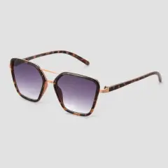 Women's Tortoise Shell Print Plastic Aviator Sunglasses - Universal Thread&trade; Gold